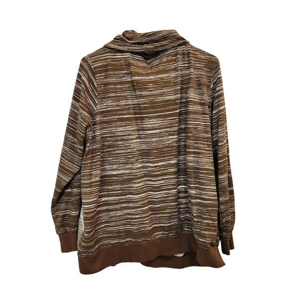 Collection L Long Sleeve Pullover Cowl Neck Sweatshirt Brown Athleisure Size 18 - Picture 2 of 6